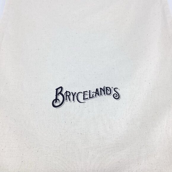 Bryceland’s Canvas Drawstring White Bag with Printed Bryceland’s Name 12"x18" - Picture 2 of 4